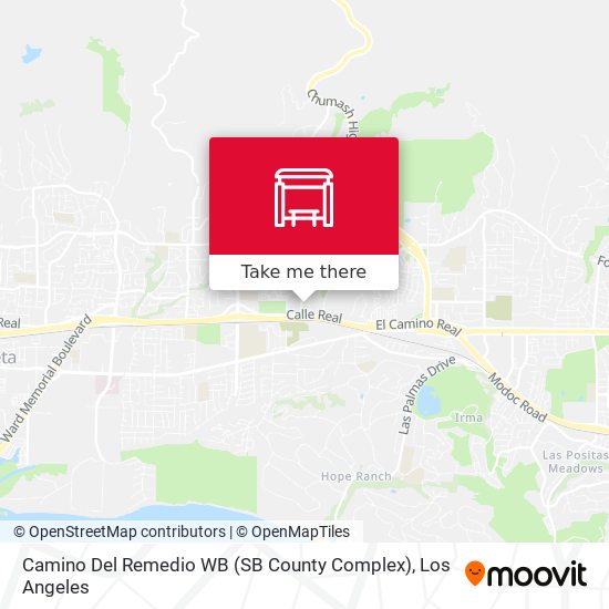 Mapa de Camino Del Remedio WB (SB County Complex)