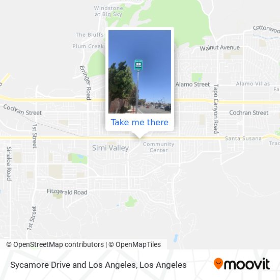 Sycamore Drive and Los Angeles map