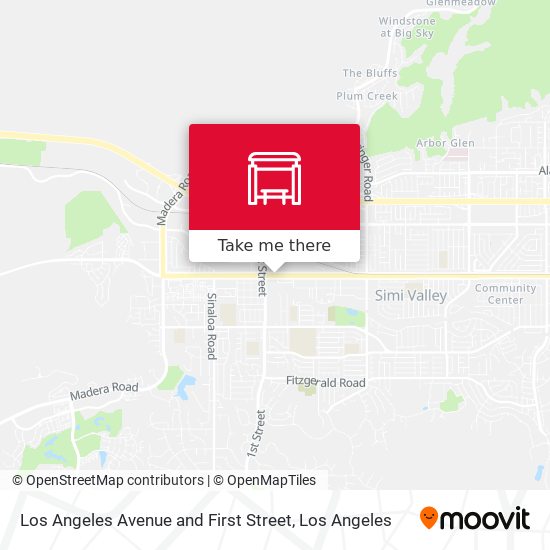 Los Angeles Avenue and First Street map