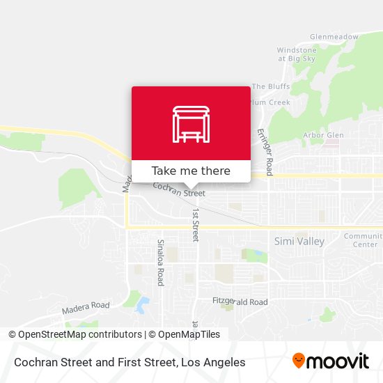 Cochran Street and First Street map