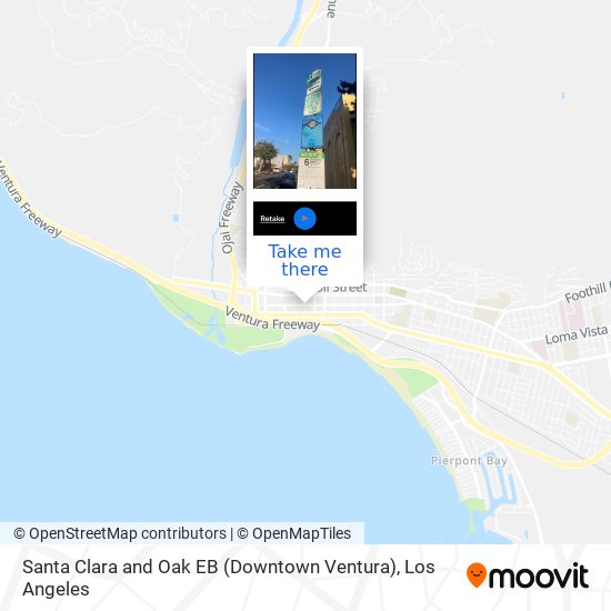 Santa Clara and Oak EB (Downtown Ventura) map