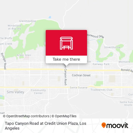 Tapo Canyon Road at Credit Union Plaza map