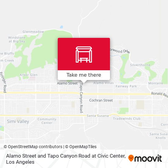 Alamo Street and Tapo Canyon Road at Civic Center map