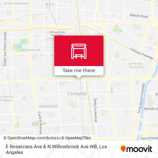 E Rosecrans Ave & N Willowbrook Ave WB map