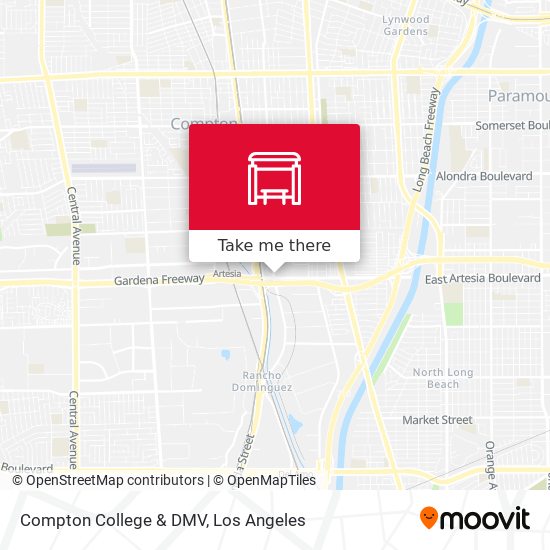 Compton College & DMV map