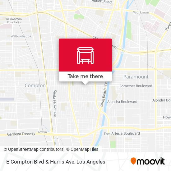E Compton Blvd & Harris Ave map