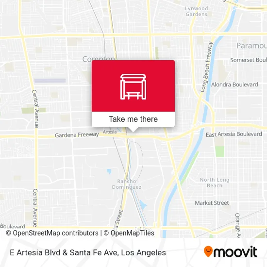 E Artesia Blvd & Santa Fe Ave map