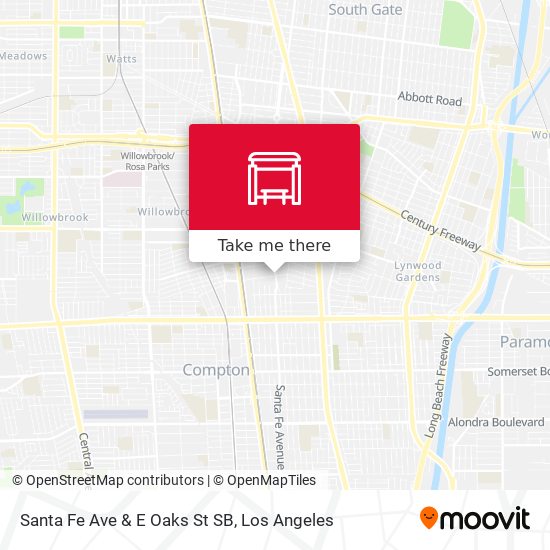 Santa Fe Ave & E Oaks St SB map
