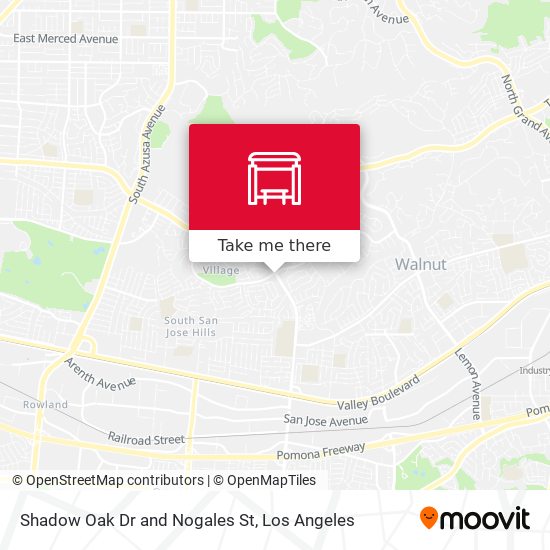 Shadow Oak Dr and Nogales St map