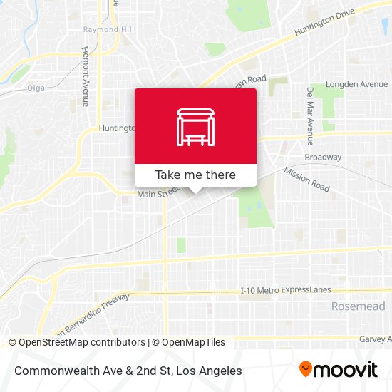Mapa de Commonwealth Ave & 2nd St