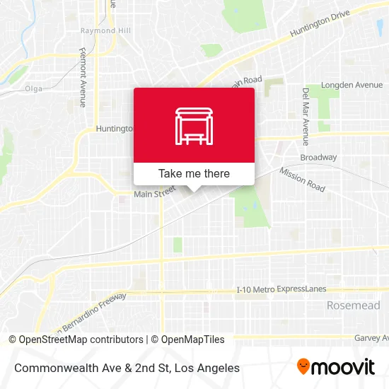 Commonwealth Ave & 2nd St map