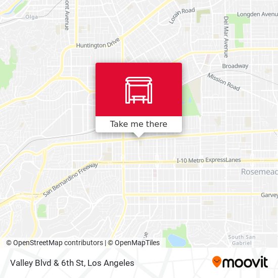 Valley Blvd & 6th St map