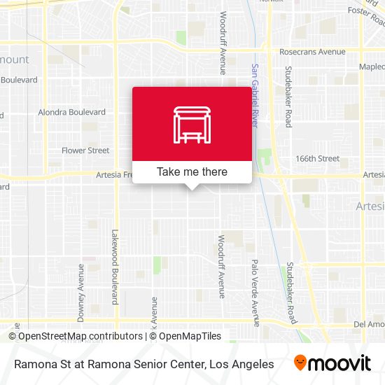 Ramona St at Ramona Senior Center map