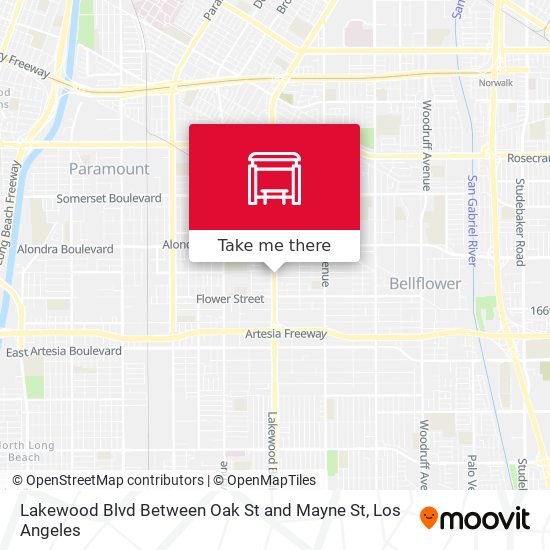Lakewood Blvd Between Oak St and Mayne St map