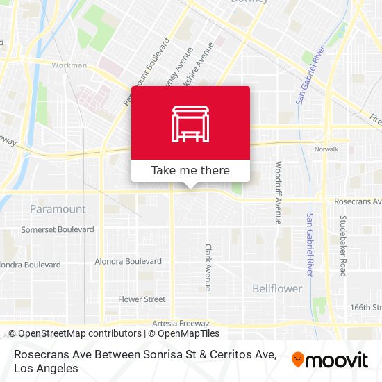 Rosecrans Ave Between Sonrisa St & Cerritos Ave map