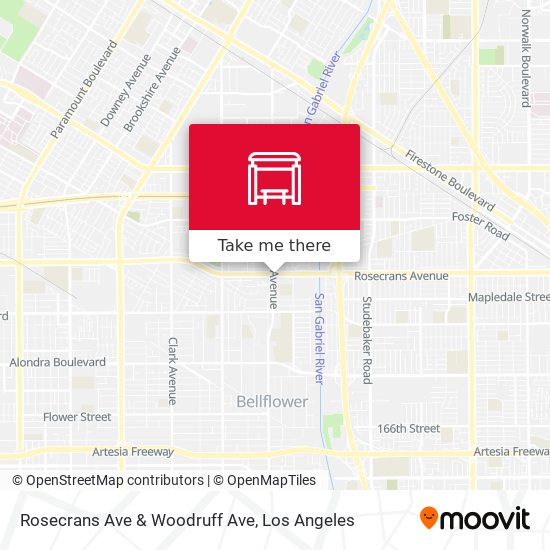 Rosecrans Ave & Woodruff Ave map