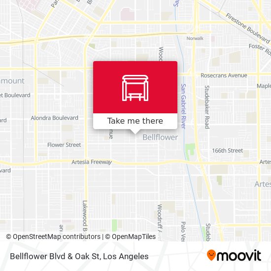 Bellflower Blvd & Oak St map