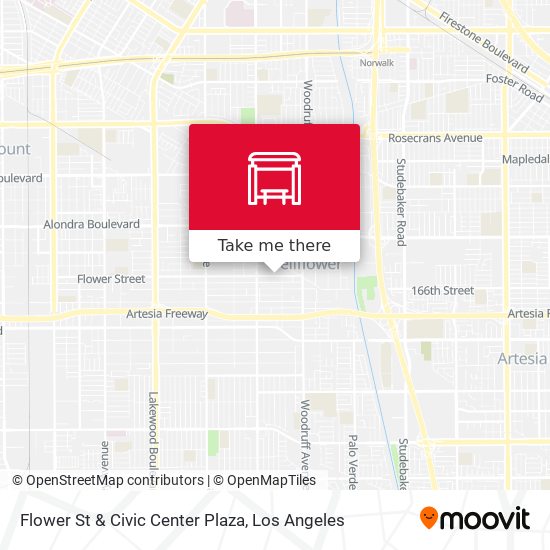 Flower St & Civic Center Plaza map
