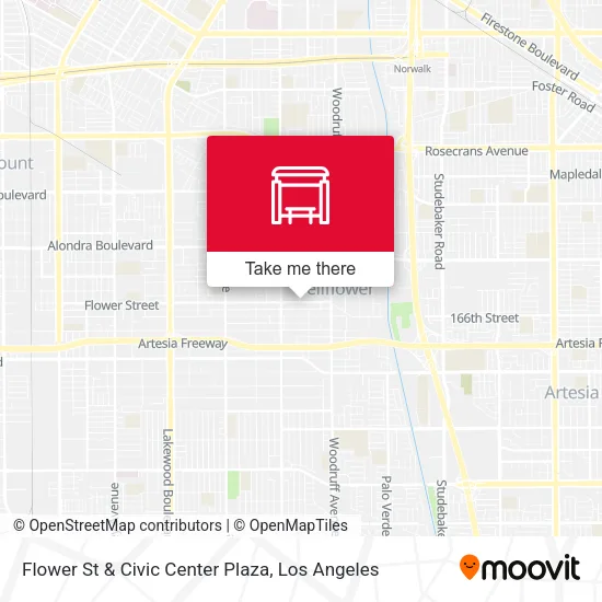 Flower St & Civic Center Plaza map
