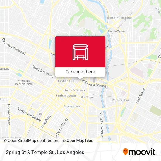 Mapa de Spring St & Temple St.