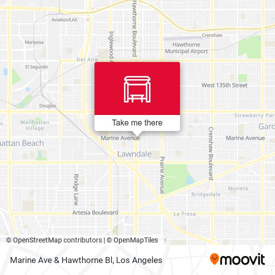 Marine Ave & Hawthorne Bl map