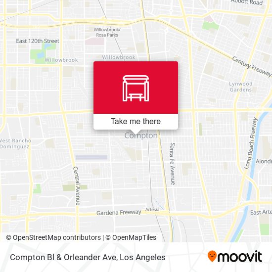 Compton Bl & Orleander Ave map