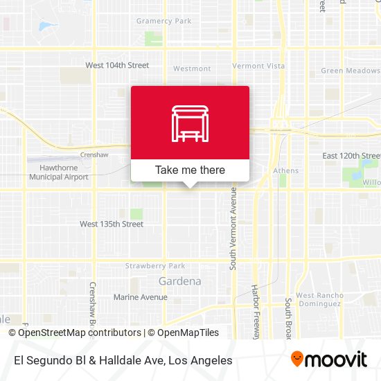 El Segundo Bl & Halldale Ave map
