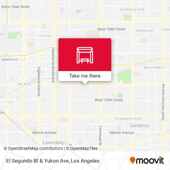 El Segundo Bl & Yukon Ave map