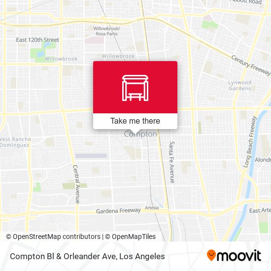 Compton Bl & Orleander Ave map