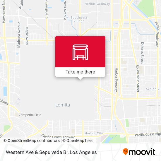 Western Ave & Sepulveda Bl map