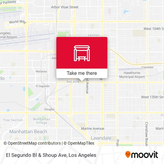 El Segundo Bl & Shoup Ave map