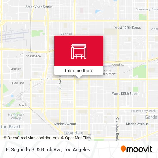 El Segundo Bl & Birch Ave map