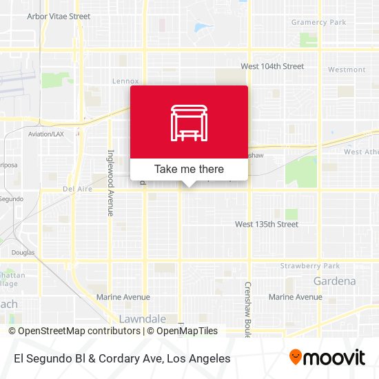 El Segundo Bl & Cordary Ave map