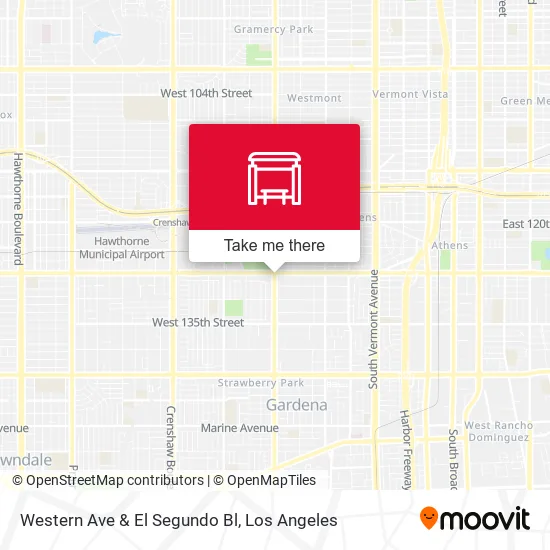 Western Ave & El Segundo Bl map