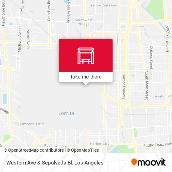 Western Ave & Sepulveda Bl map