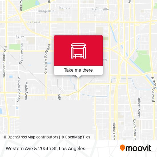 Western Ave & 205th St map