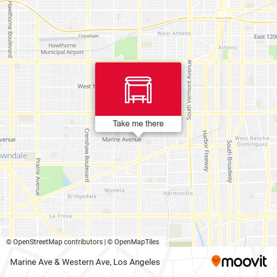 Marine Ave & Western Ave map