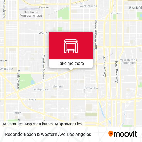 Redondo Beach & Western Ave map