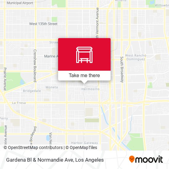 Gardena Bl & Normandie Ave map