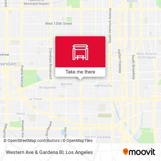 Western Ave & Gardena Bl map