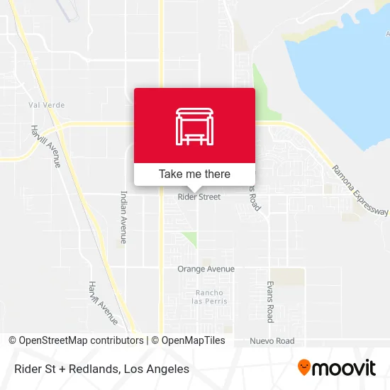Rider St + Redlands map