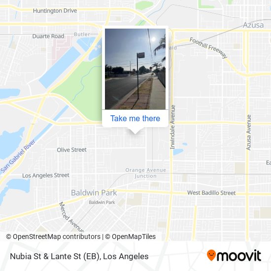 Nubia St & Lante St (EB) map