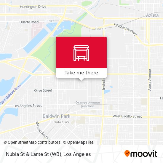 Nubia St & Lante St (WB) map