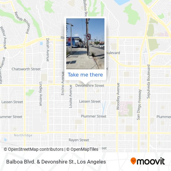 Balboa Blvd. & Devonshire St. map