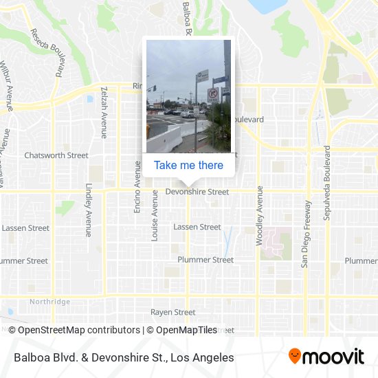 Balboa Blvd. & Devonshire St. map