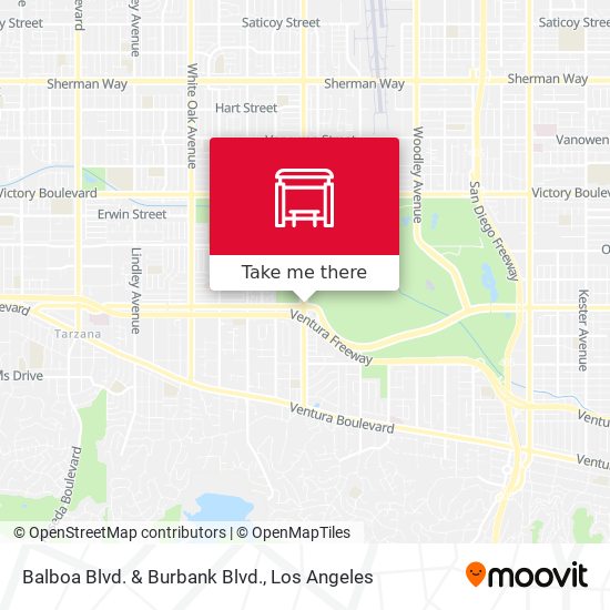 Balboa Blvd. & Burbank Blvd. map