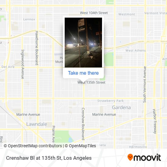 Crenshaw Bl at 135th St map