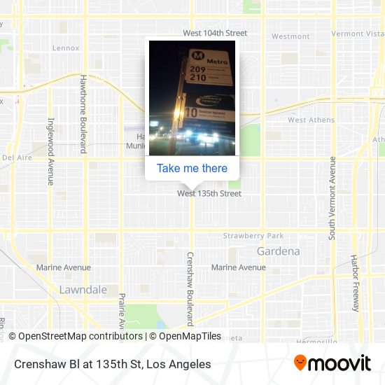 Crenshaw Bl at 135th St map