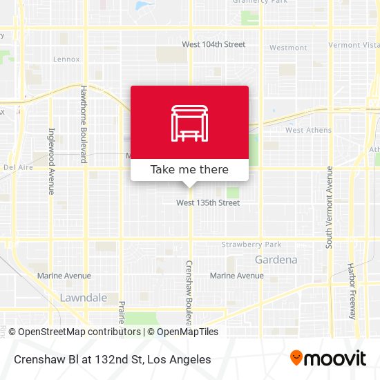 Crenshaw Bl at 132nd St map