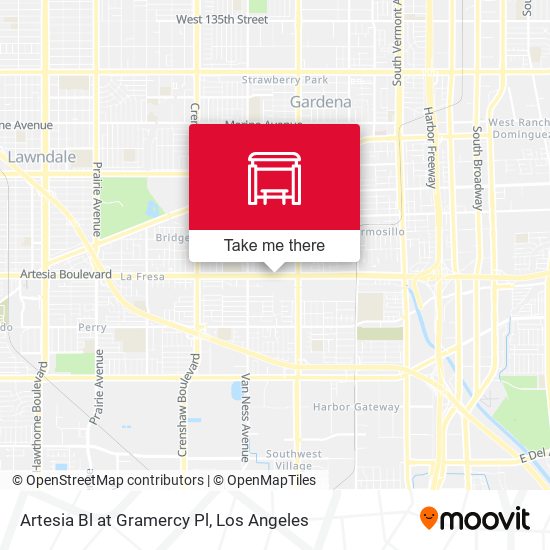 Artesia Bl at Gramercy Pl map